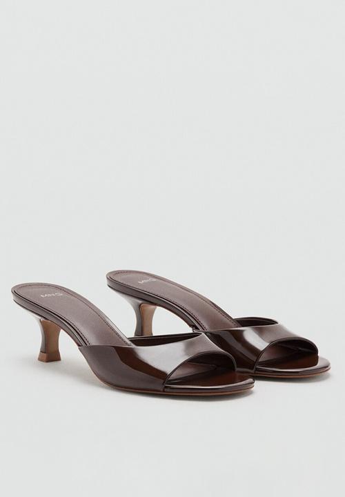 MANGO - Sandy open toe mule - dark brown