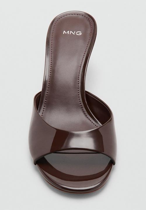 MANGO - Sandy open toe mule - dark brown