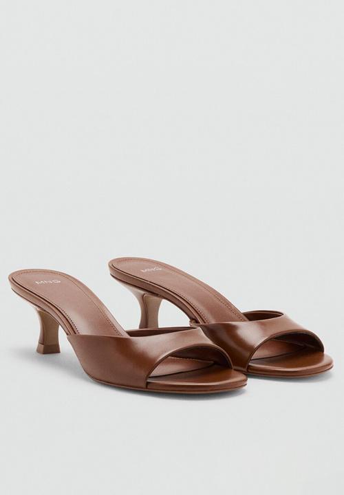 MANGO - Sandy open toe mule - dark brown