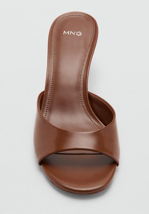 MANGO - Sandy open toe mule - dark brown