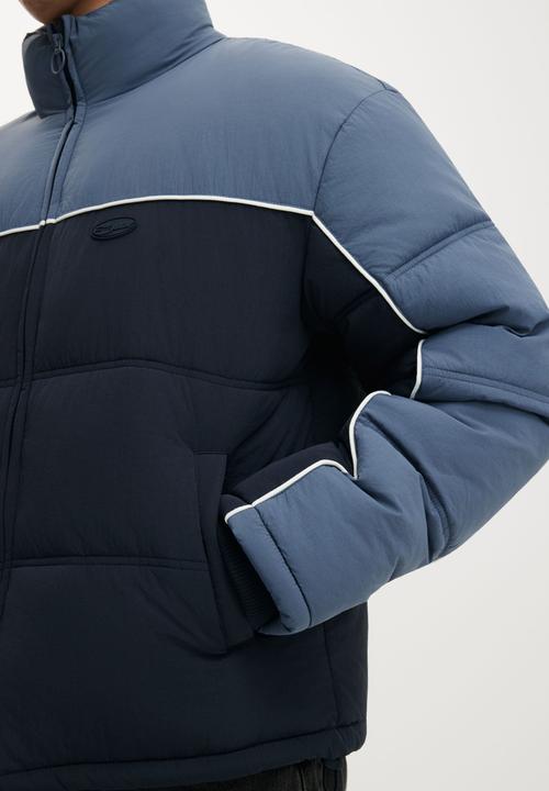 Cotton On - Puffer Jacket - Blue / Panelled