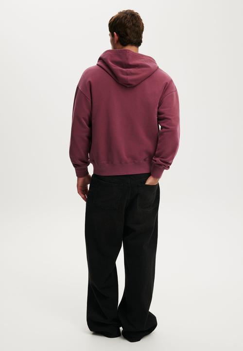 Cotton On - Zip Up Hoodie - Crimson Wash