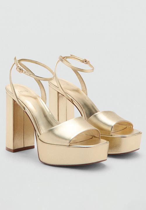 MANGO - Mexy open toe ankle strap - gold