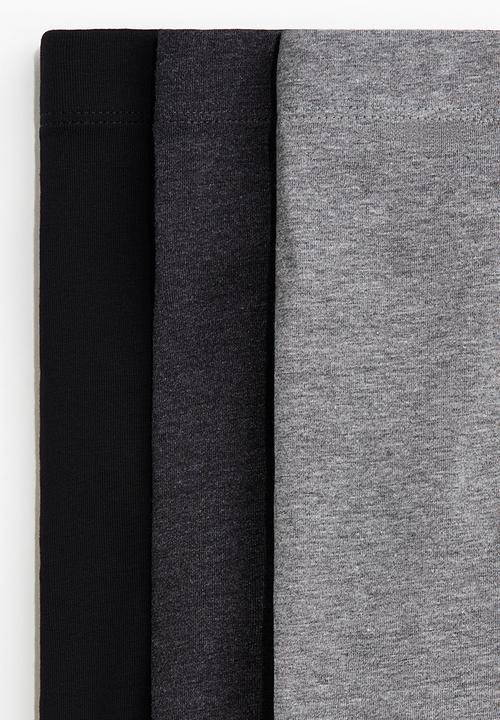 H&M - 3-Pack short cotton trunks - grey marl/black