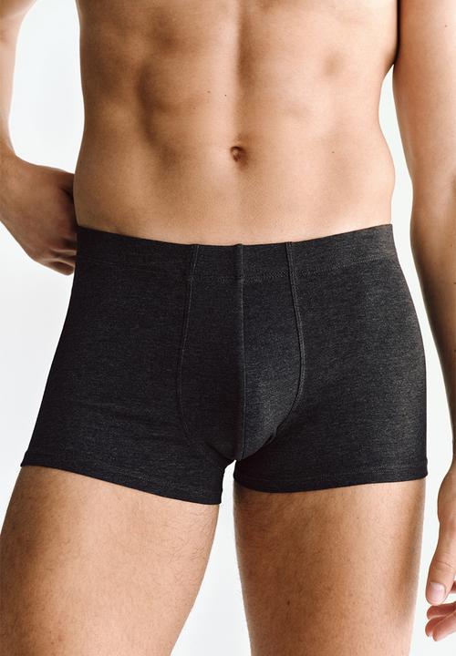H&M - 3-Pack short cotton trunks - grey marl/black