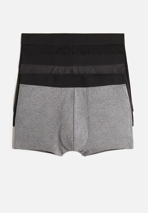 H&M - 3-Pack short trunks with lycra® - grey marl/black