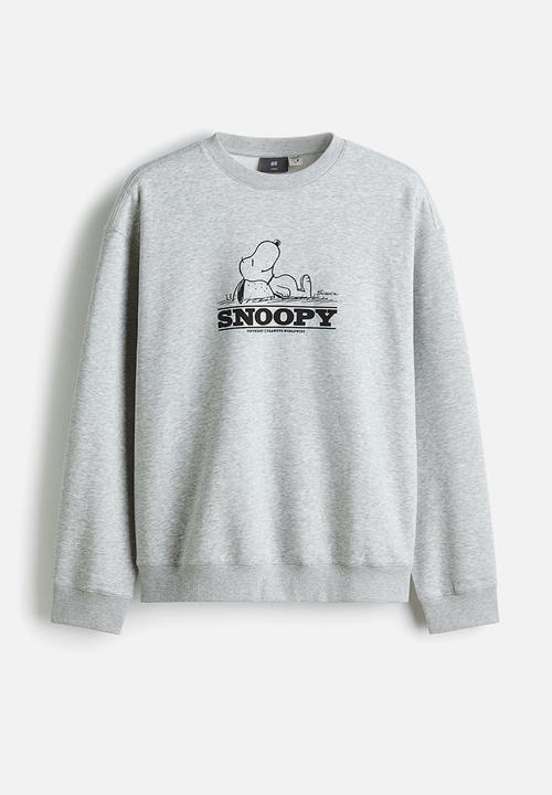 H&M - Loose fit sweatshirt - grey marl/snoopy