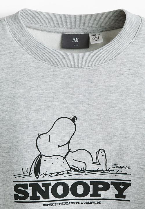 H&M - Loose fit sweatshirt - grey marl/snoopy