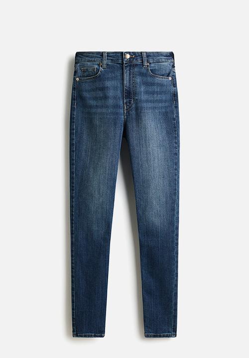 H&M - Skinny high waist jeans - denim blue