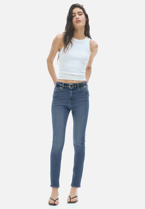 H&M - Skinny high waist jeans - denim blue