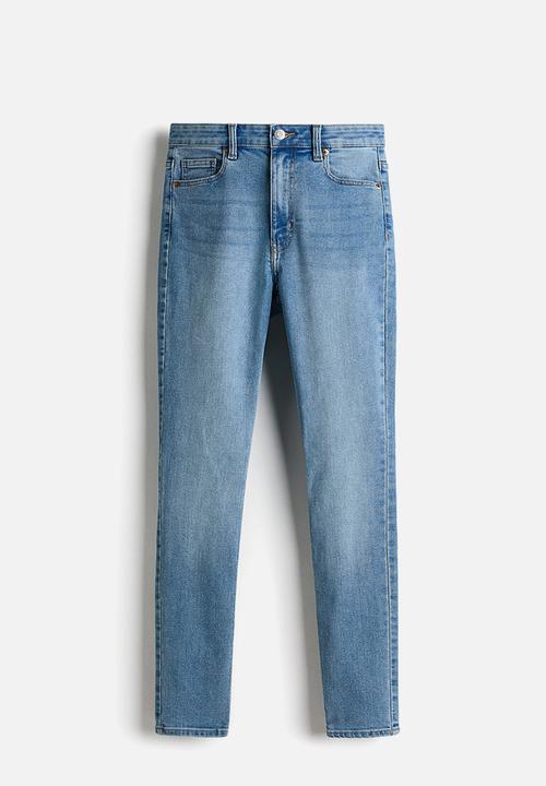H&M - Skinny high waist jeans - light denim blue