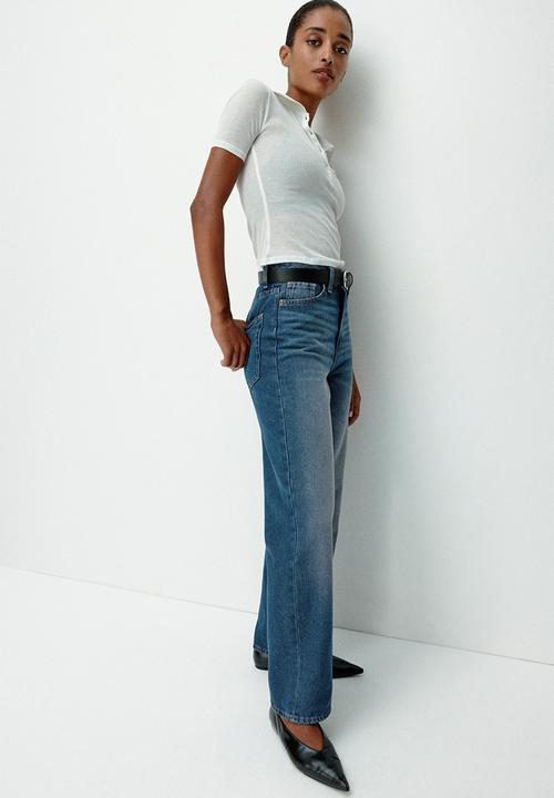 H&M - Straight high jeans - denim blue
