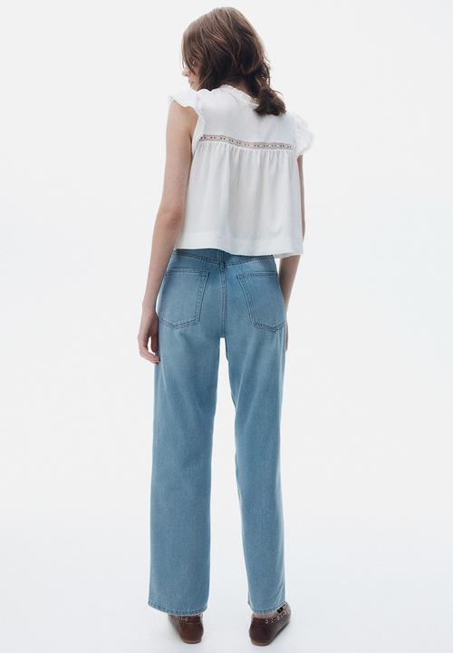 H&M - Straight high jeans - light denim blue