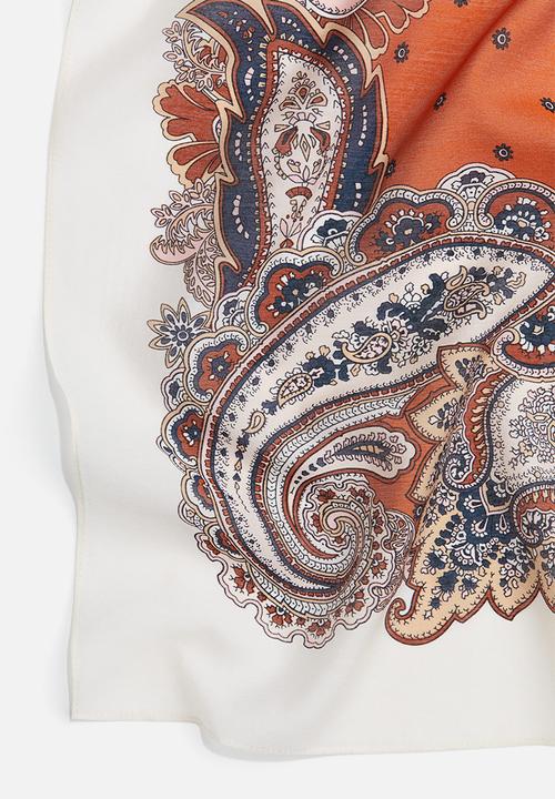 H&M - Patterned scarf - orange/paisley pattern