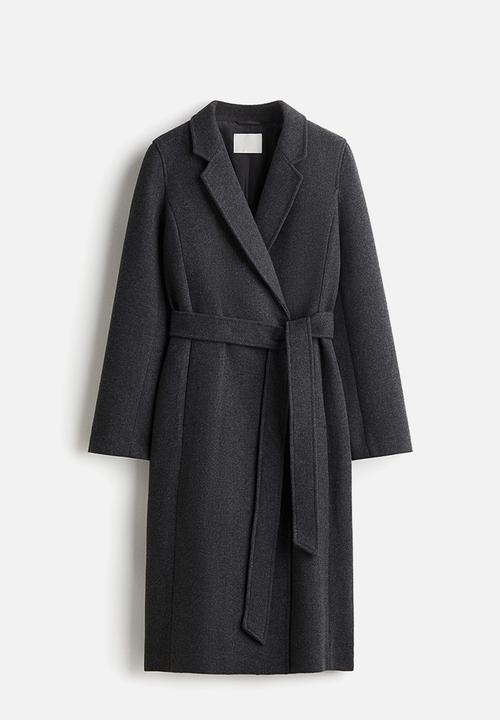 H&M - Tie-belt coat - dark grey