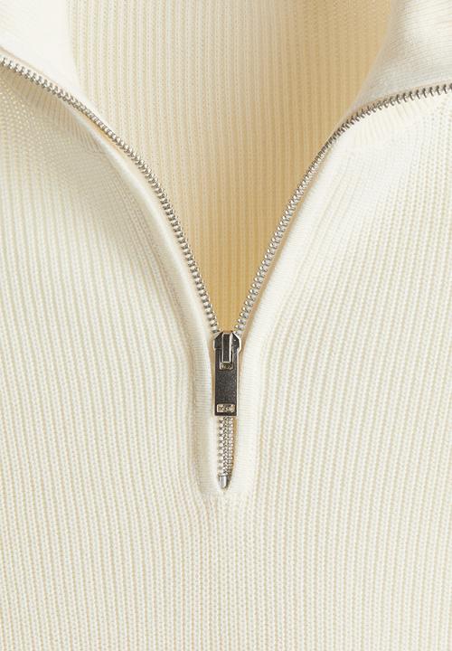 H&M - Regular fit zip-top jumper - white