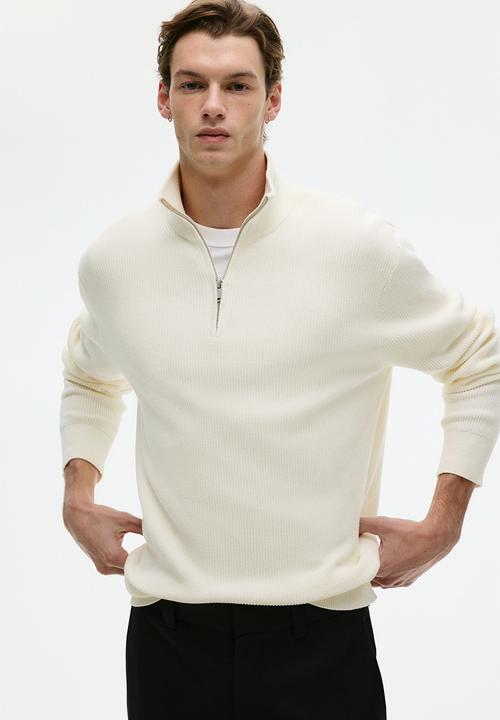 H&M - Regular fit zip-top jumper - white