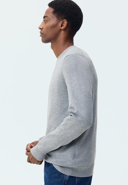 H&M - Regular fit fine-knit jumper - grey marl