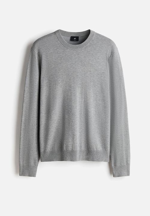 H&M - Regular fit fine-knit jumper - grey marl