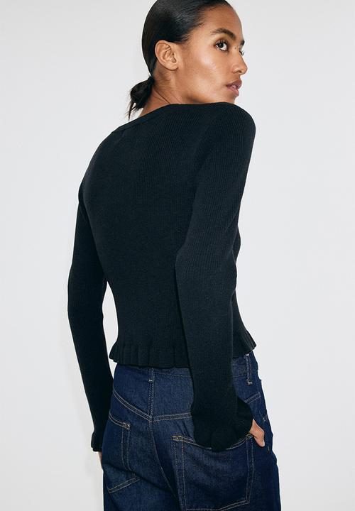 H&M - Rib-knit cardigan - black