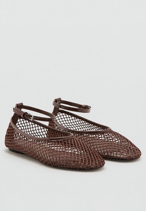 MANGO - Perse pump - dark brown