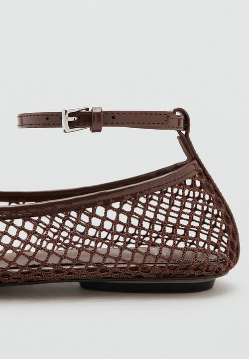 MANGO - Perse pump - dark brown