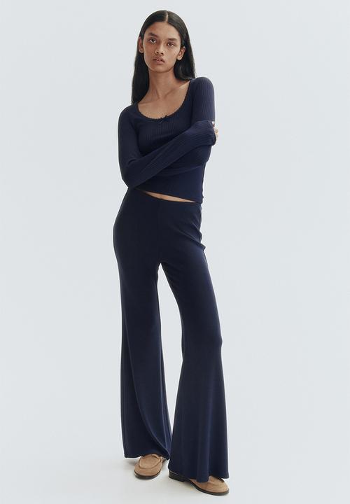 H&M - Ribbed jersey top - navy blue