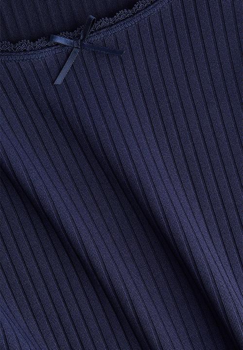 H&M - Ribbed jersey top - navy blue