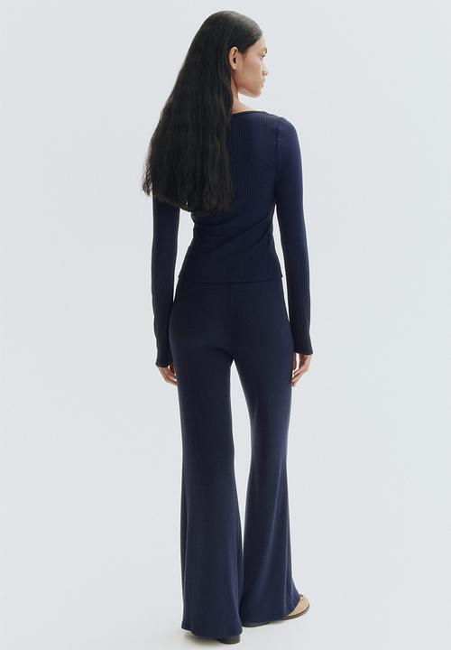 H&M - Ribbed jersey top - navy blue