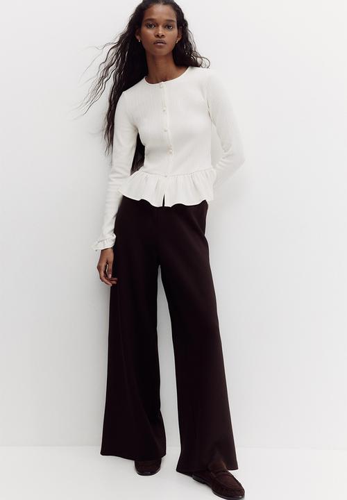 H&M - Wide pull-on trousers - dark brown