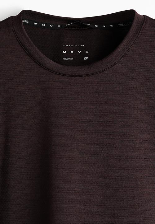 H&M - Mesh sports T-shirt with drymove™ - dark brown