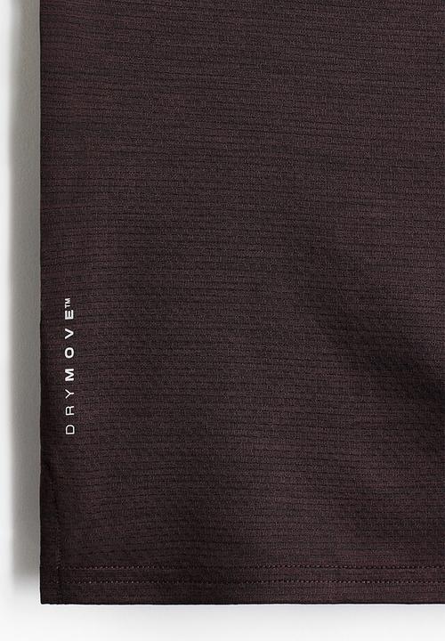 H&M - Mesh sports T-shirt with drymove™ - dark brown
