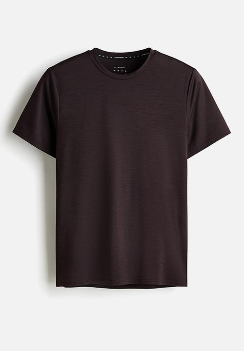 H&M - Mesh sports T-shirt with drymove™ - dark brown