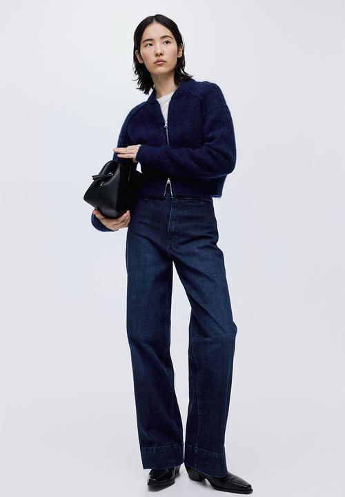 H&M - Wide high jeans - dark denim blue