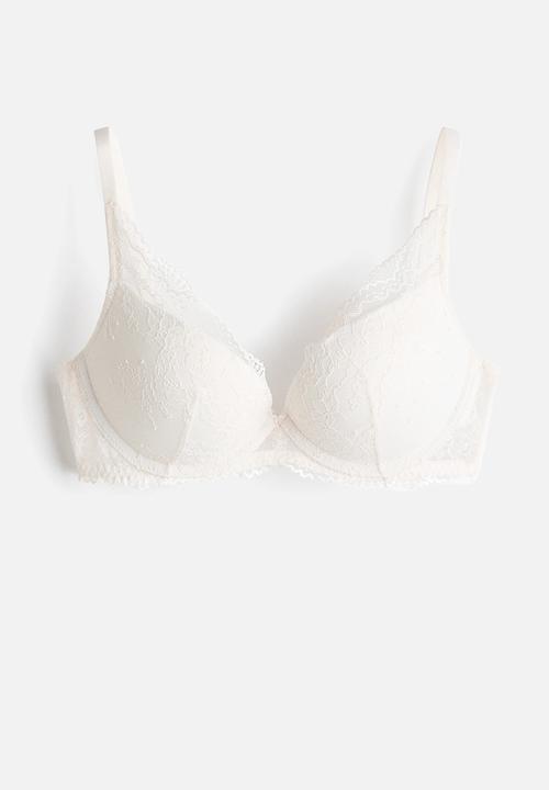 H&M - Lace super push-up bra - white