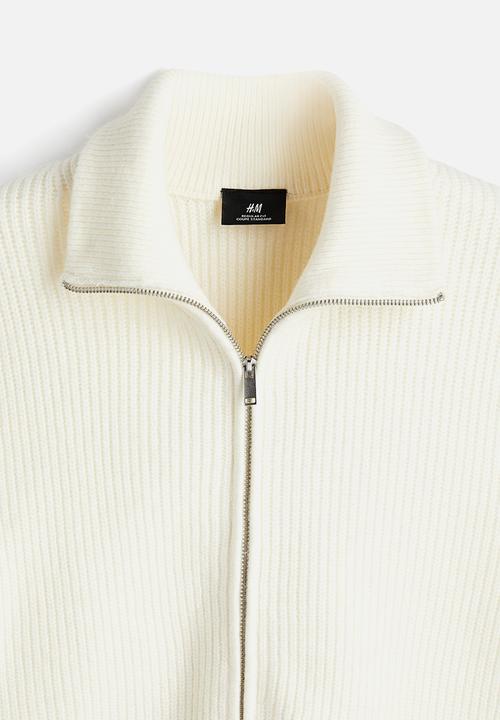 H&M - Regular fit zip cardigan - white
