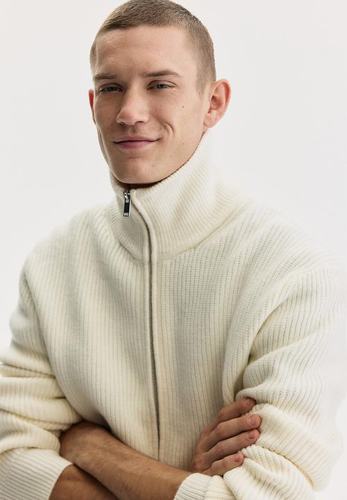 H&M - Regular fit zip cardigan - white