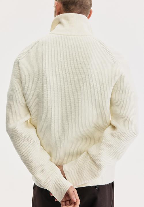 H&M - Regular fit zip cardigan - white