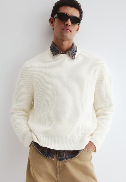 H&M - Loose fit rib-knit jumper - white