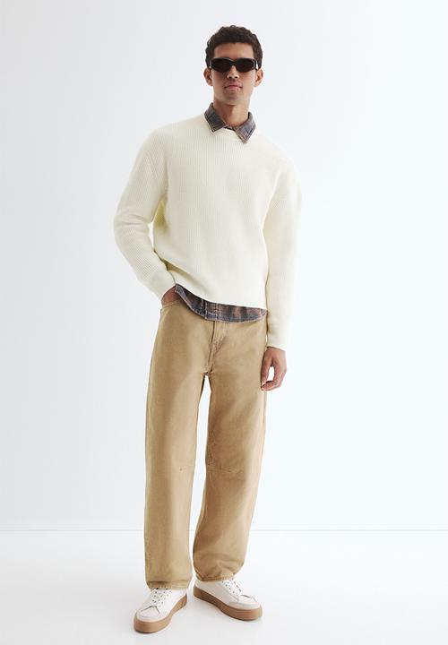 H&M - Loose fit rib-knit jumper - white