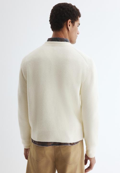 H&M - Loose fit rib-knit jumper - white