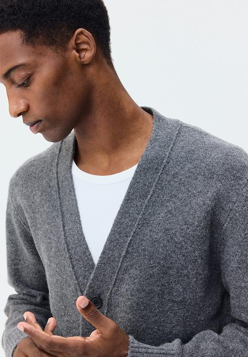 H&M - Regular fit brushed cardigan - dark grey marl
