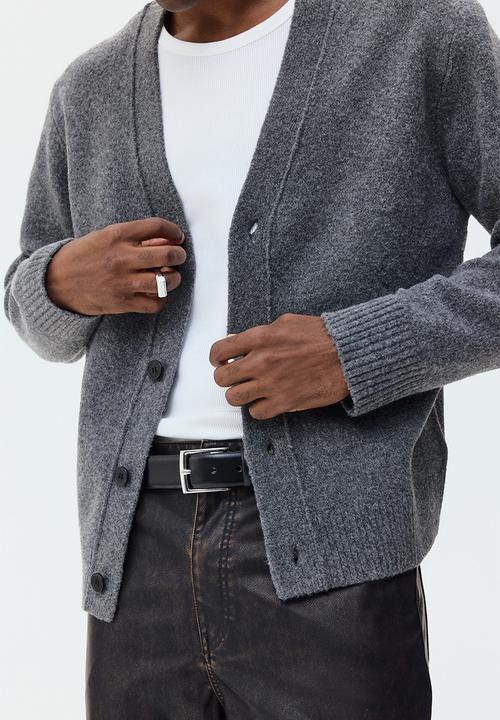 H&M - Regular fit brushed cardigan - dark grey marl