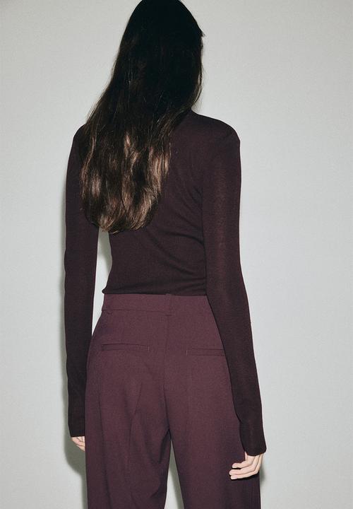 H&M - Wide tailored trousers - burgundy