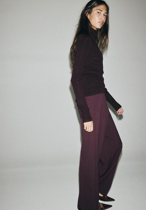 H&M - Wide tailored trousers - burgundy