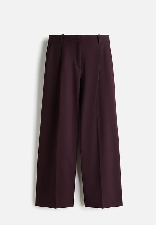 H&M - Wide tailored trousers - burgundy