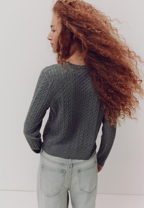 H&M - Cable-knit jumper - dark grey