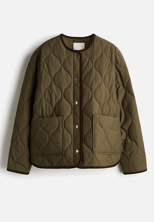 H&M - Quilted jacket - dark khaki green