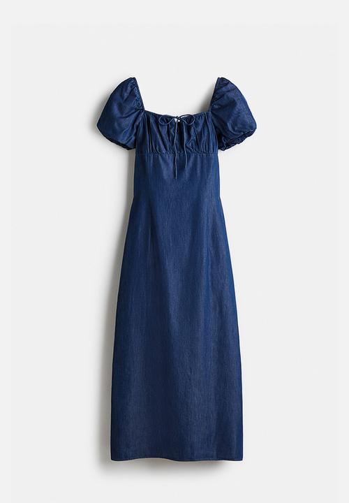 H&M - Square-neck dress - denim blue