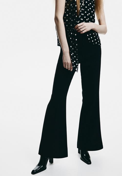 H&M - Flared tailored trousers - black